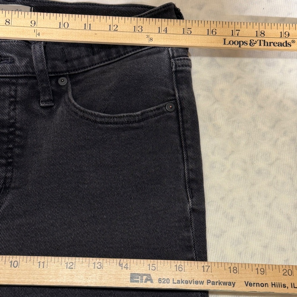 Madewell Cali Demi-Boot Jeans Womens 29P Black High Rise Raw Hem Stretch‎ Denim - Picture 8 of 15